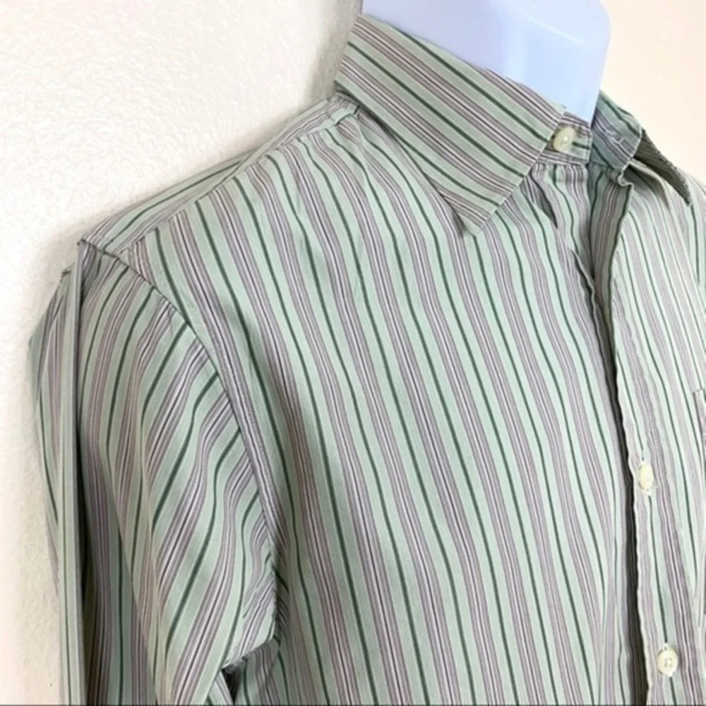 Banana Republic Men’s shirt Green striped Sz Small